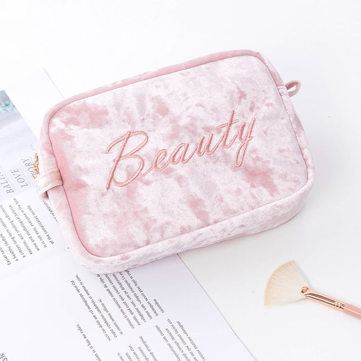 Ella Velvet Compact Makeup Bag
