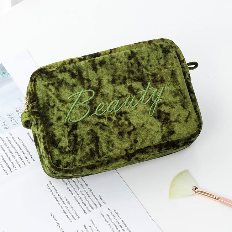 Ella Velvet Compact Makeup Bag
