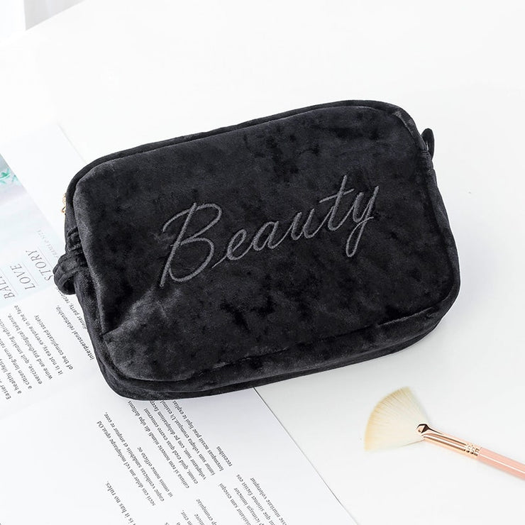Ella Velvet Compact Makeup Bag