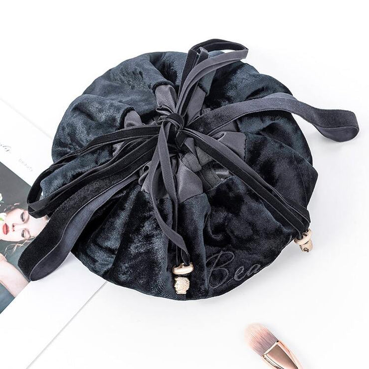 JAZD Large Capacity Travel Cosmetic Bag - Makeup Bag Opens Flat