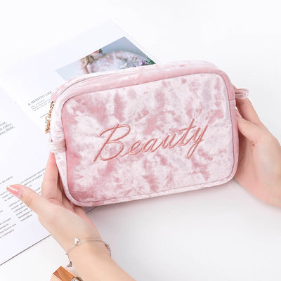 Ella Velvet Compact Makeup Bag