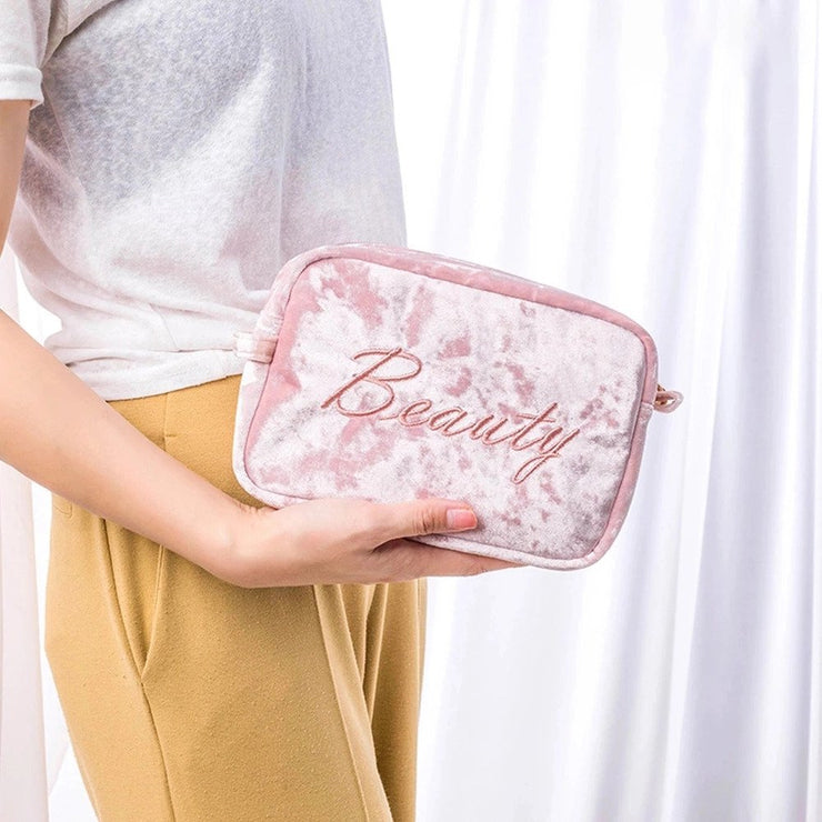Ella Velvet Compact Makeup Bag